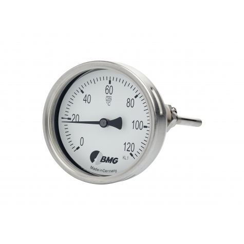 Bimetallthermometer, CrNi, NG100, 0+80°C/150mm,BJR,r,SR
