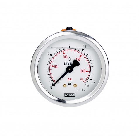Glycerinmanometer CrNi/Ms, NG 63 mm, 0 bis 40 bar WIKA