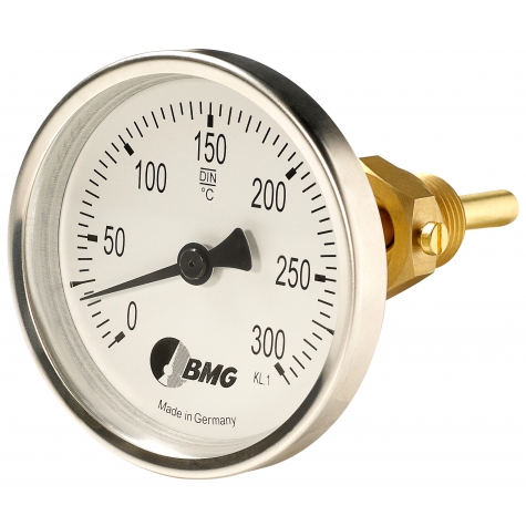 Bimetallthermometer, St/Ms, NG63/ -30 +50°C / 100mm, r