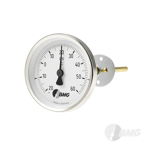 Bimetallthermometer, St/Ms, NG80/ 0 +60°C / 200mm, Lu