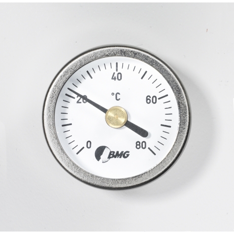 Aufsetzbimetallhermometer, Ms/Ms, /NG34/0 bis+80°C