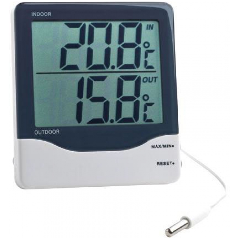 Digitales Thermometer z. Anzeitge v. Innne- u. Aussentemperatur,  Messbereich: -50…+70°C