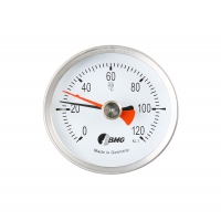 Bimetallthermometer, Anlege/ NG63 / 0 +120°C/ flach
