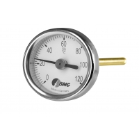 Bimetallhermometer, St/Ms, r, NG 34, 0+120°C, 100 mm