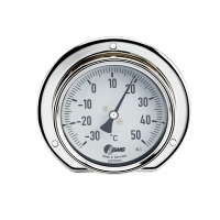 Raumthermometer, Edelstahl, NG 100, -30 bis+50°C, mit Befestigungsrand
