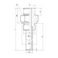 Schutzrohr 43772, Form 8, 1.4571, G1-2/G1-2, L198mm