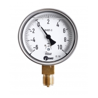 Kapselfedermanometer, CrNi/Ms,u, NG 63,-10+50 mbar