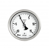 Kapselfedermanometer, CrNi/Ms,r, NG 63, -600 bis 0 mbar