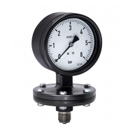 Plattenfedermanometer CrNi/St, NG 100, -1 bis 0 bar