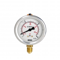 Glycerinmanometer CrNi/Ms, NG 63 mm, 0 bis 160 bar WIKA