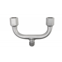 Verteiler, Edelstahl 1.4571, G1/2B, Abstand 130 mm, feststehende Muffe