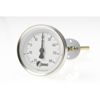 Bimetallthermometer, St/Ms, NG63/ -10 +30°C / 100mm, Lu