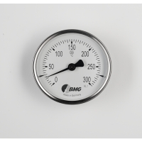 Bimetallhermometer, St/Ms, NG80/0 bis+300°C/4 Magnete
